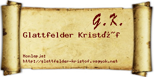 Glattfelder Kristóf névjegykártya